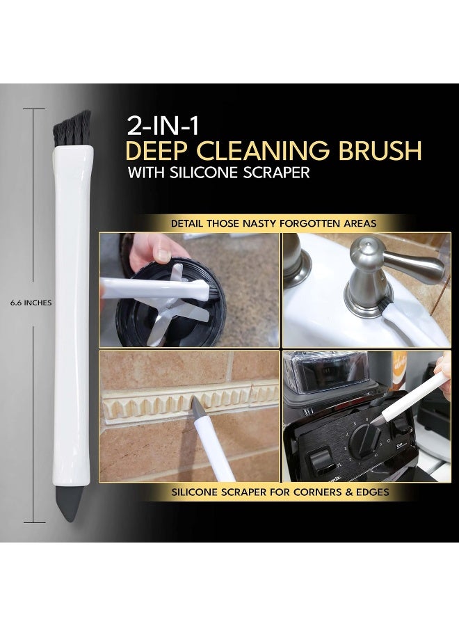 The Crown Choice Grout Cleaning Brushes Set (3 Pack) – Deep Cleaner Small Multi-Purpose Scrub Brush Set with Stiff Nylon Bristles to Clean Corners, Spaces, Tile, Shower, Window, Door Track, Floors - Image 5